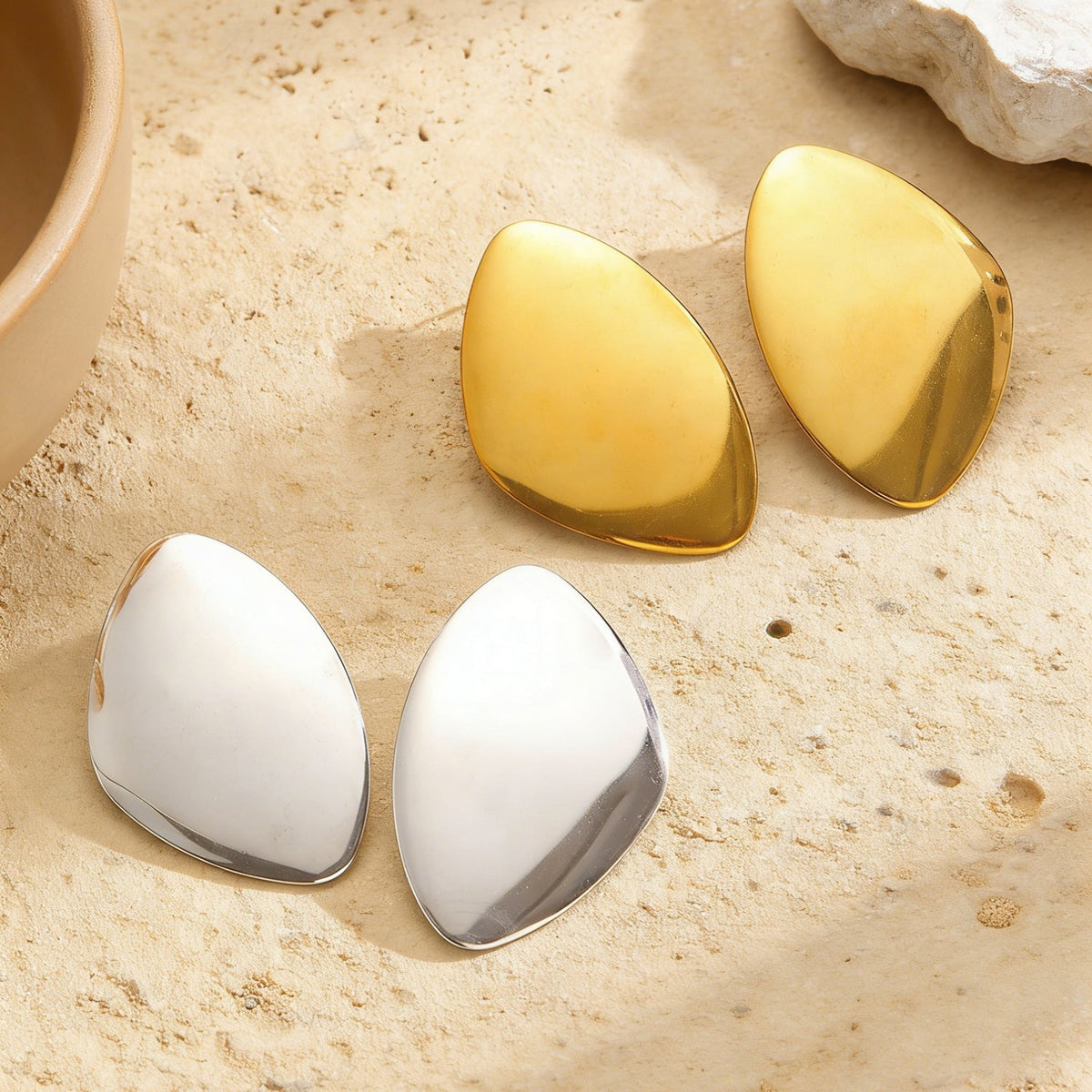 The Sculpted Aura Statement Earrings